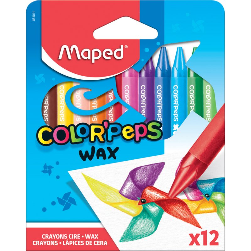 Maped crayons de couleur en cire, triangulaires, assortis, 24 pièces