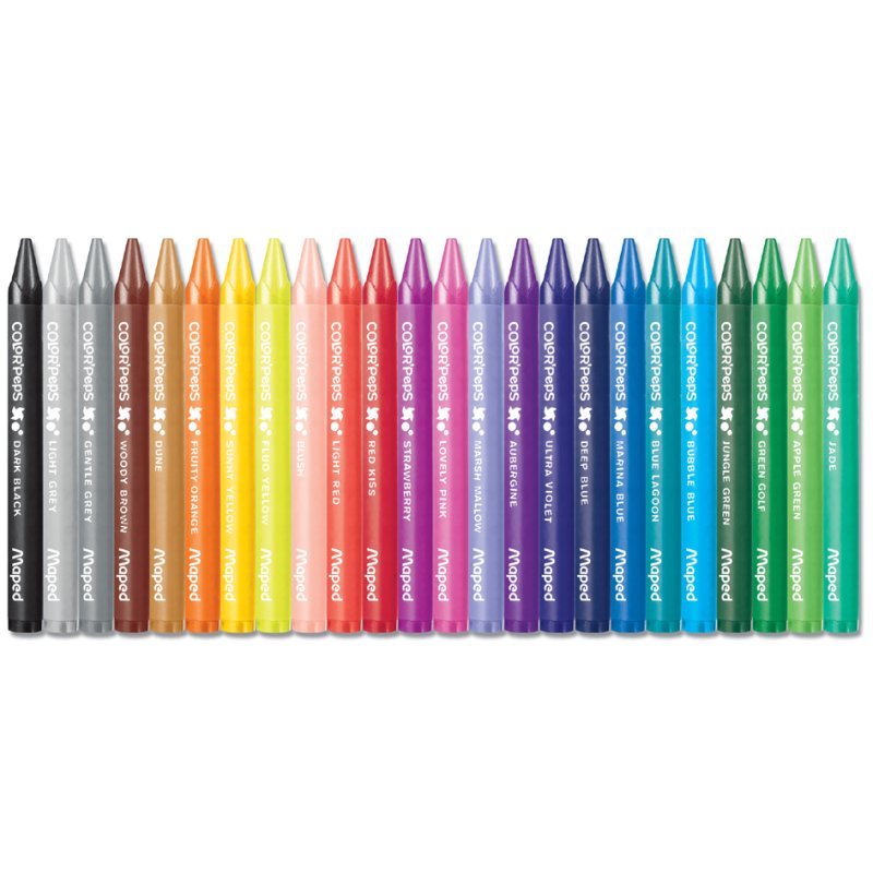 Maped crayons de couleur en cire, triangulaires, assortis, 24 pièces