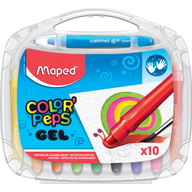 Maped crayons gel de couleur COLOR'PEPS GEL, 10 pièces, étui plastique