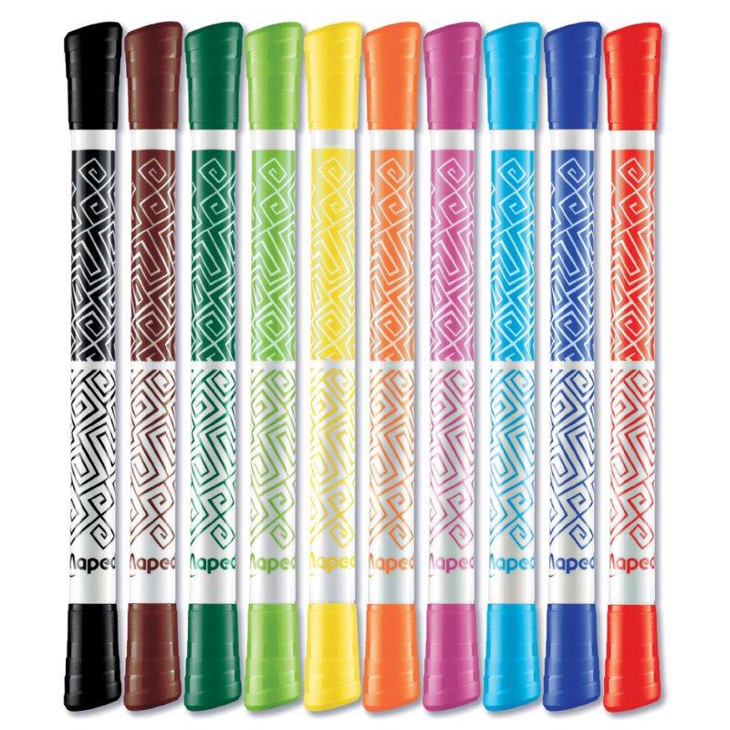 Maped viltstift COLOR'PEPS DUOPUNT, double pointe, lavable, 10 pièces