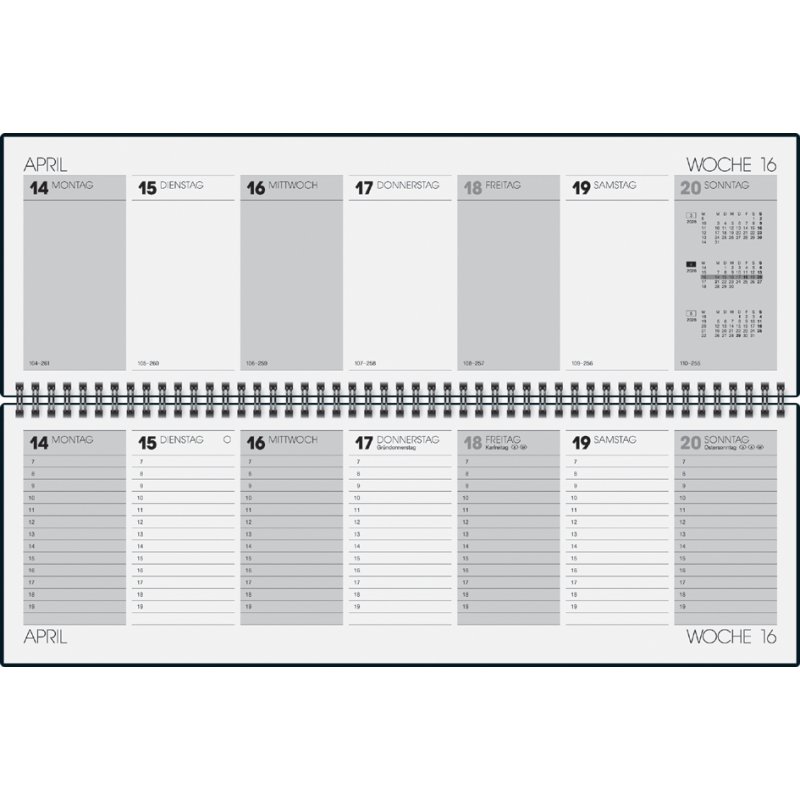rido idé Tischkalender futura, 420 x 137 mm, weekoverzicht 2 pagina's