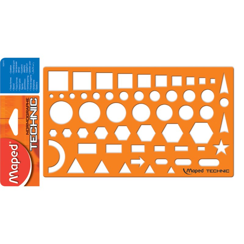 Maped Normographe Technic drawing template, orange, shock-resistant plastic