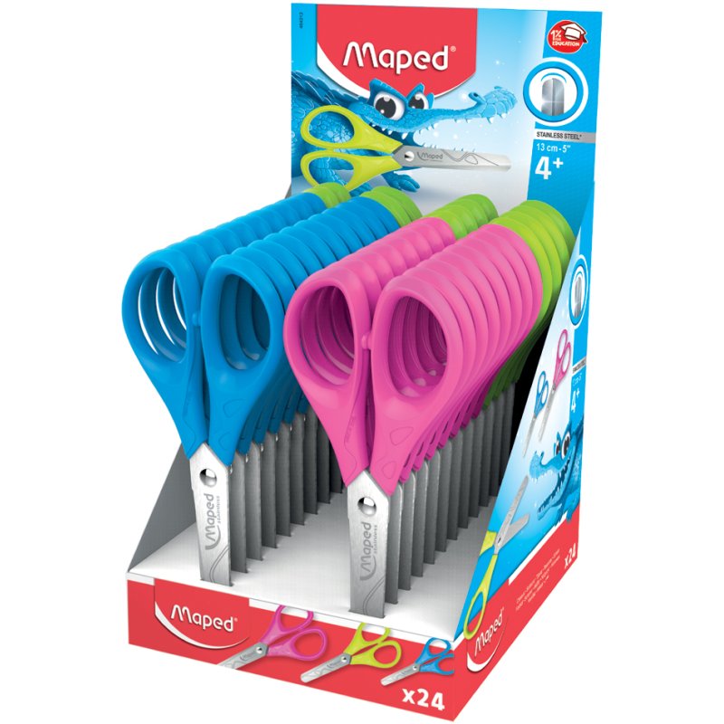 Maped ciseaux de bricolage Essentials, pointe ronde, 130 mm, 24 pièces