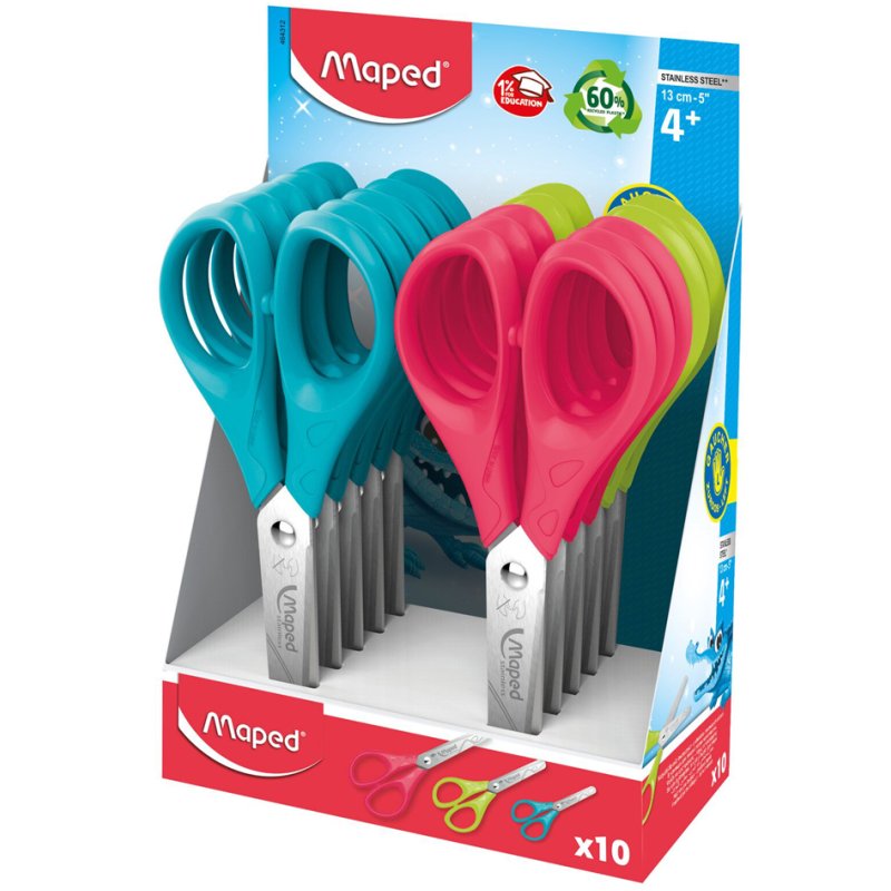 Maped ciseau à crafting Essentials, pointe ronde, gaucher, 130 mm, 10 pièces