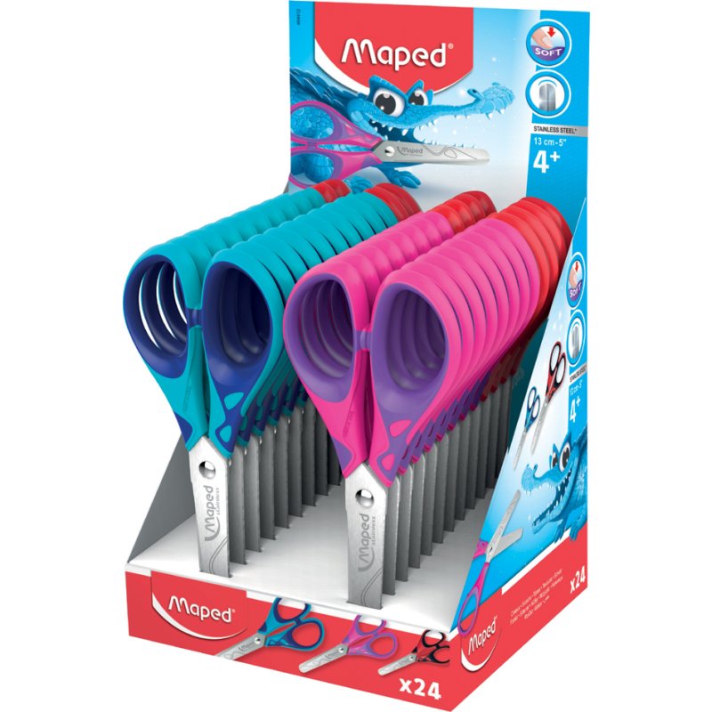 Maped knipschaar essentieel soft, ronde punt, 24 stuks