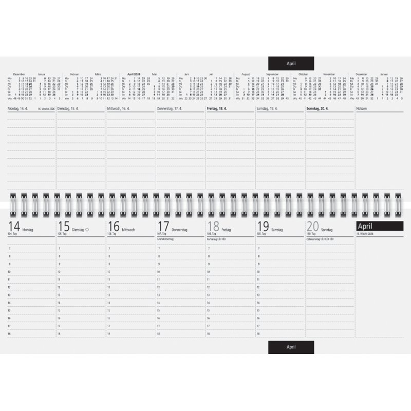 rido idé bureaukalender Sequenz, wit, 105×297 mm