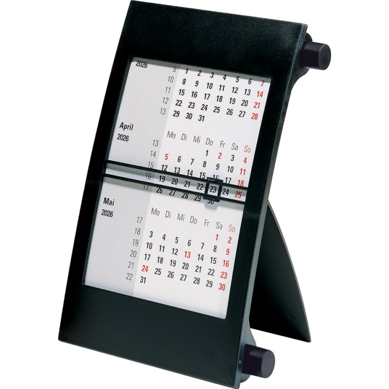 Rido idé Calendrier de bureau 3 mois, noir/rouge, 110 x 183 mm