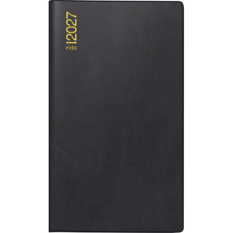 rido idé Taschenkalender Miniplaner, zwart, 87×153 mm, 2027