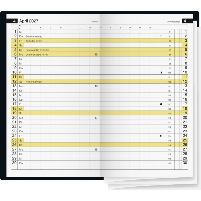 rido idé Taschenkalender Miniplaner, zwart, 87×153 mm, 2027