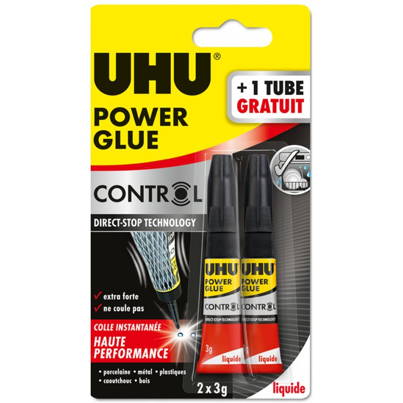 UHU gel colle prise directe, ultra puissant contrôlable, 3 g