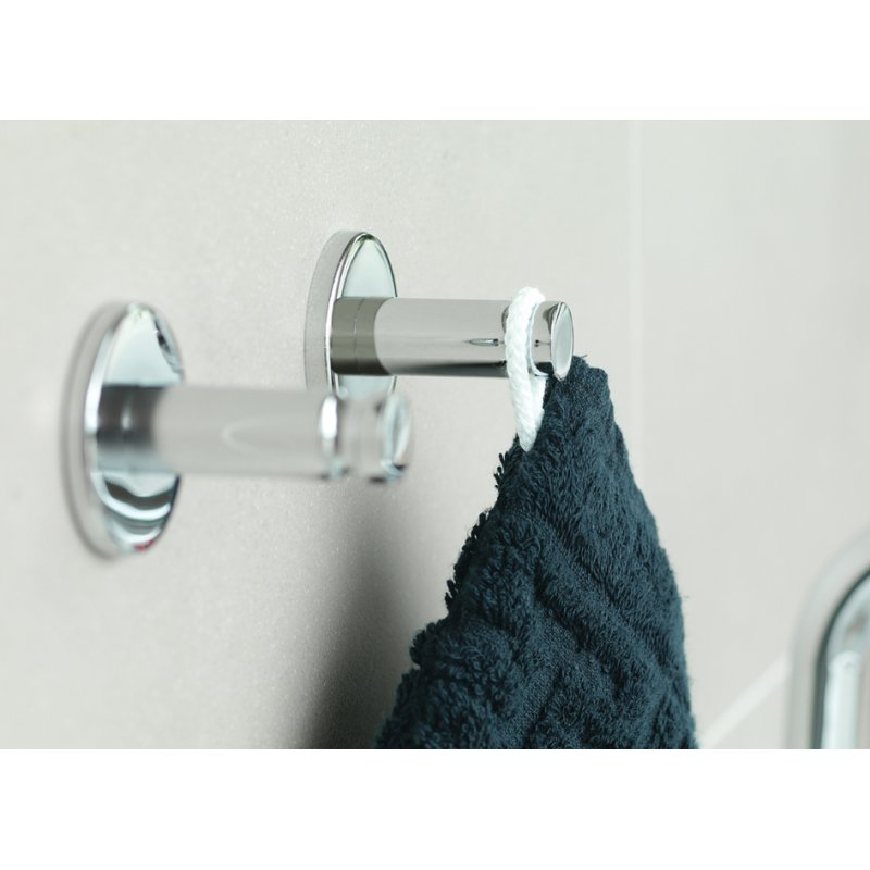 tesa Powerbutton haken universeel middelmaat, zilver, verchroomd, 6 kg draagkracht