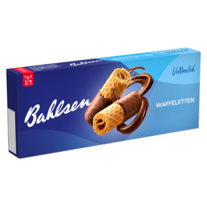 Bahlsen wafeltjes met vollemelk, wafelrolletjes, vollemilkchocolade, 100 g