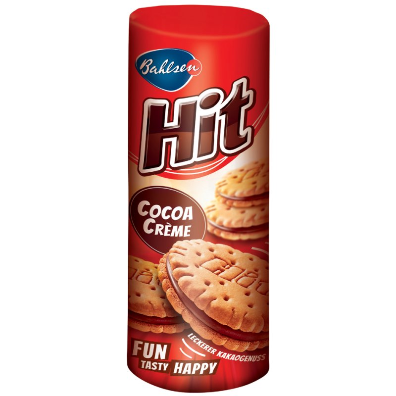 Bahlsen Hit biscuit double, fourrage crème cacao, 134 grammes