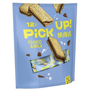 PiCK UP! chocolade- en melkreepjes, 12 stuks à 10 g