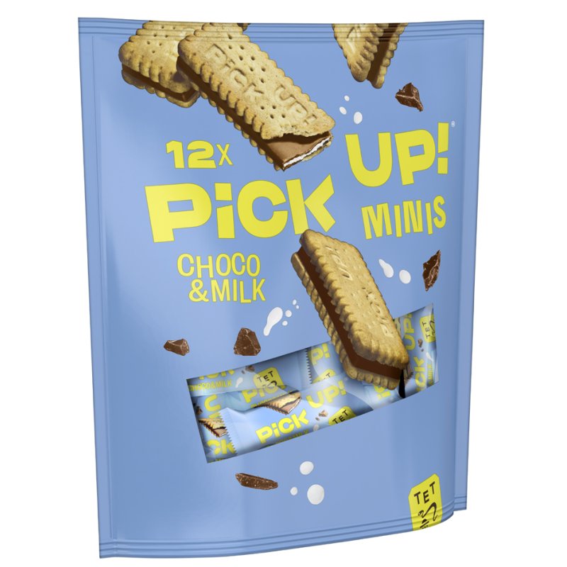 PiCK UP! chocolade- en melkreepjes, 12 stuks à 10 g