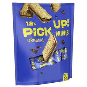 PiCK UP! choco mini koekjesrepen, 12 stuks à 10 g, zakje