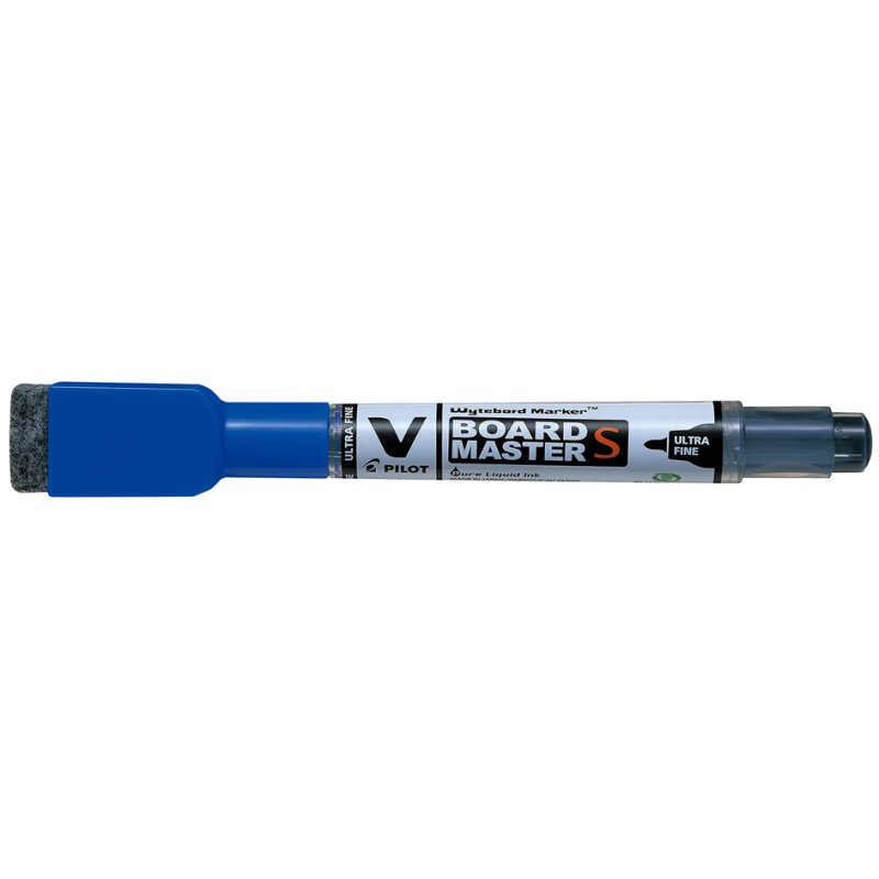 PILOT marqueur pour tableau blanc V BOARD MASTER S, rechargeable, bleu, avec éponge