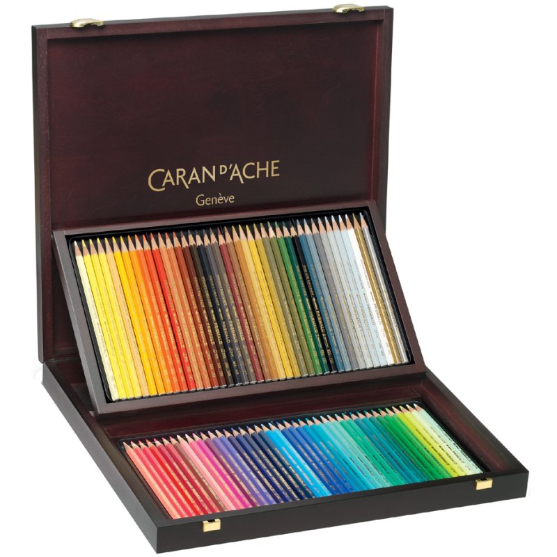 CARAN D'ACHE Prismalo colouring pencils, 80 pieces, wooden case
