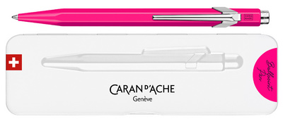 CARAN D'ACHE 849 Fluo Line balpen, navulbaar, wit, blauw