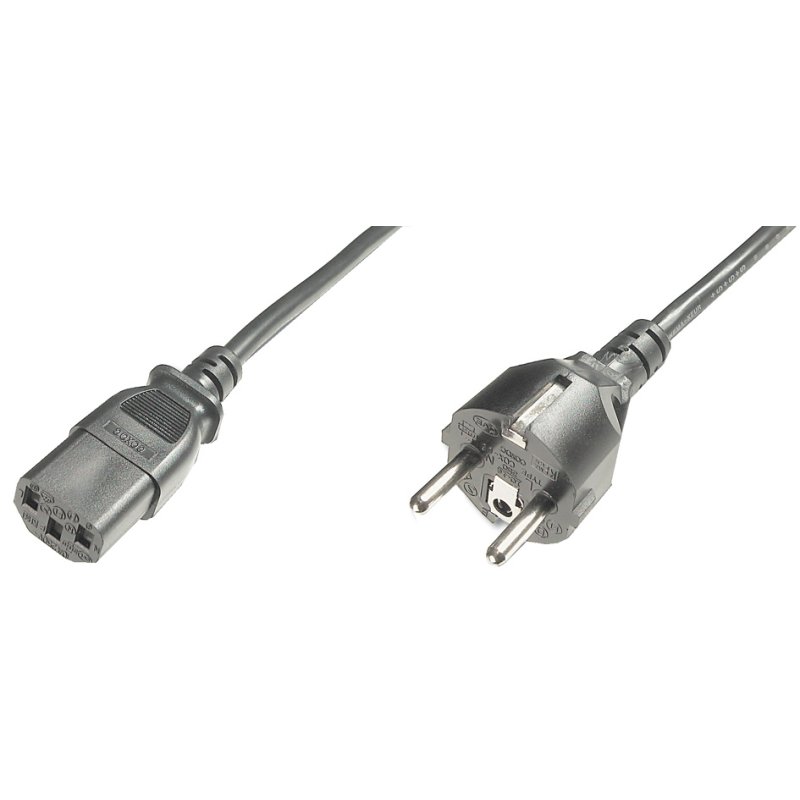 DIGITUS stroomkabel geaard naar C13, zwart, 10A/250V