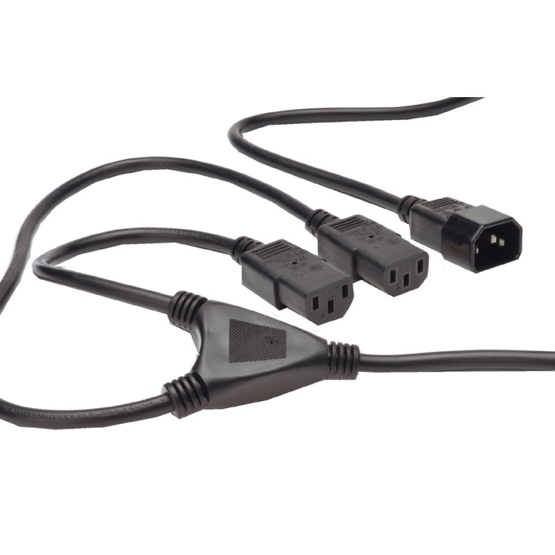 DIGITUS Y power cable, black, C14 to 2x C13