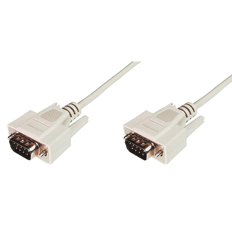 DIGITUS Sub-D kabel 9-polig, stekker naar stekker, beige, 2,0 m