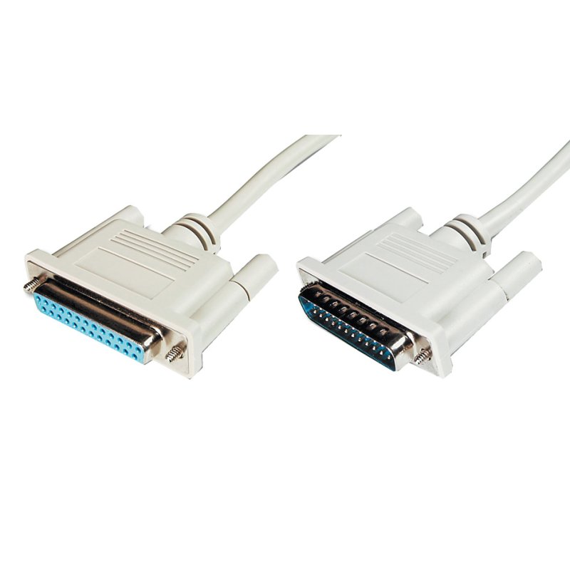 DIGITUS 25-pins Sub-D kabel, mannelijk naar vrouwelijk, 2,0 m
