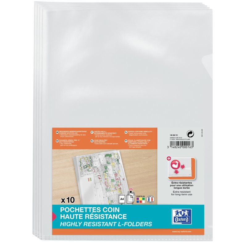 ELBA transparent document pockets A4, PVC colourless, 0.15 mm, 10 pieces