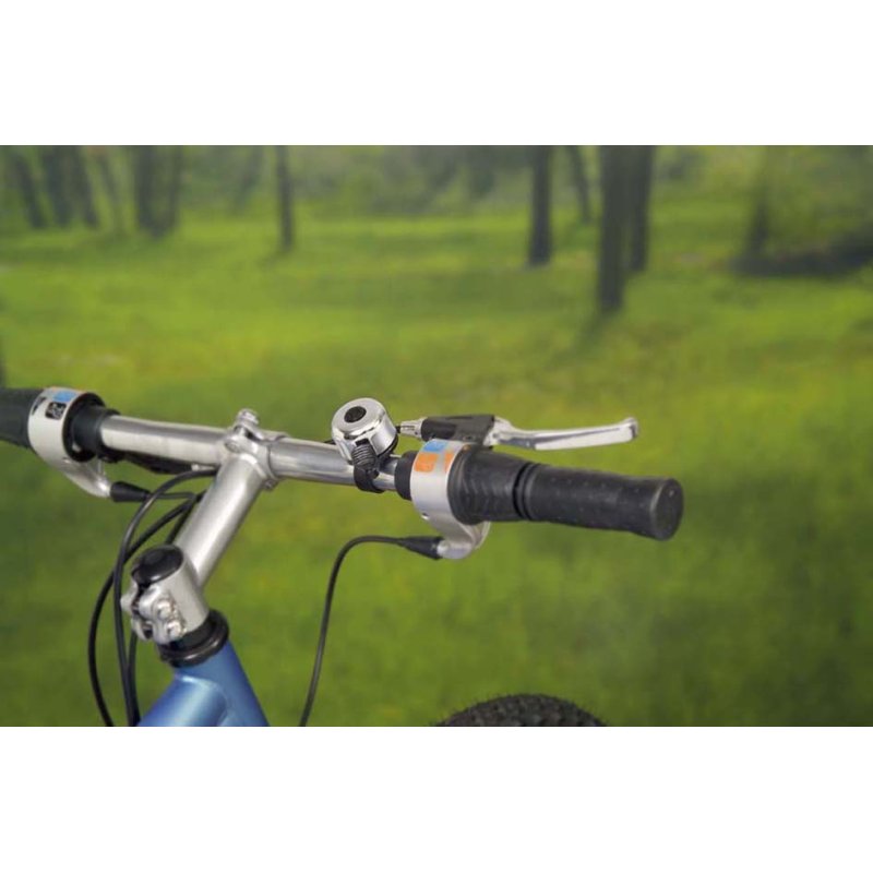 FISCHER bicycle handlebar bell, black/silver, 22 mm diameter