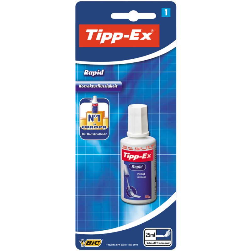 Tipp-Ex correctievloeistof, wit, 25 ml, met spons