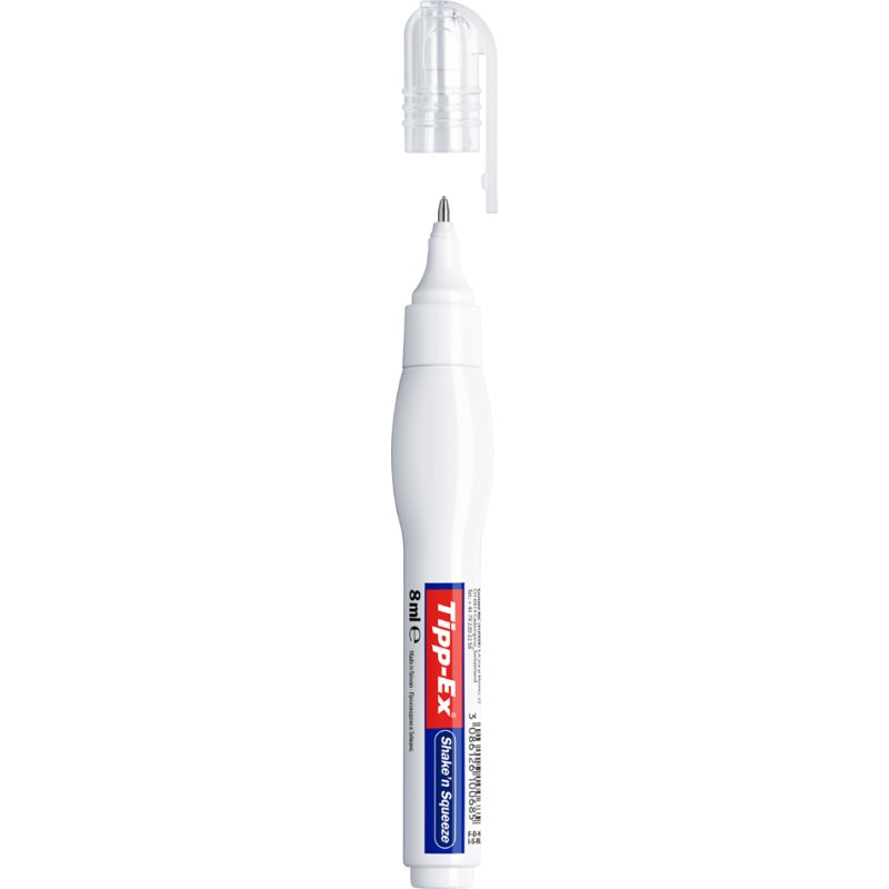 Tipp-Ex correctiepen Shake'n Squeeze, wit, metalen punt, 8 ml