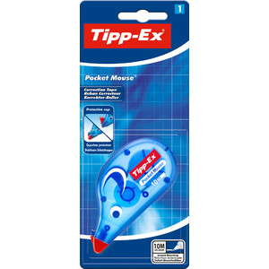 Tipp-Ex correctieroller Pocket Mouse, transparant-blauw, 4,2 mm × 10 m