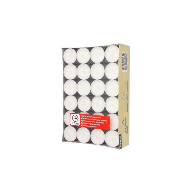 STARPAK waxinelichtjes, wit, 72 stuks