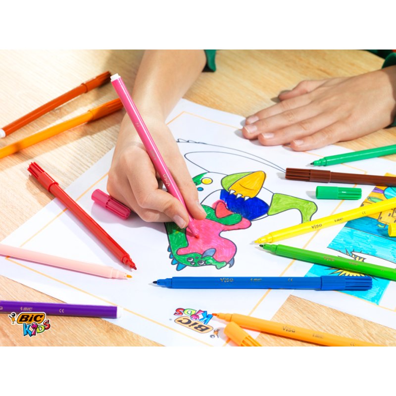 BIC KIDS viltstiften Visa, uitwasbare inkt, 36 stuks