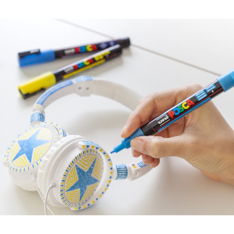 POSCA marqueurs pigmentés PC3ML Paillettes, 4 pièces, couleurs assorties