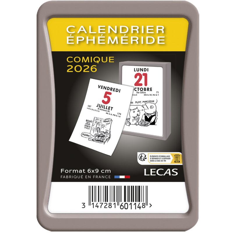 LECAS scheurkalender éphémeride, neutraal, 60 x 90 mm, 2027