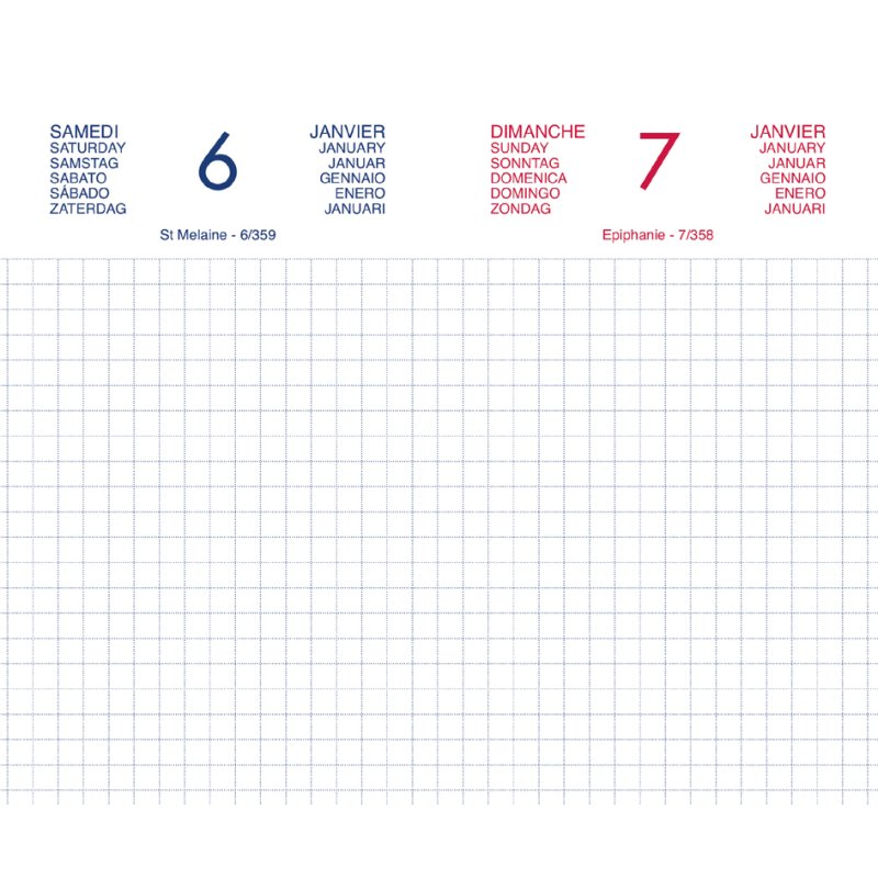 LECAS Agenda Journalière 2026, 80 x 130 mm, coloris assortis