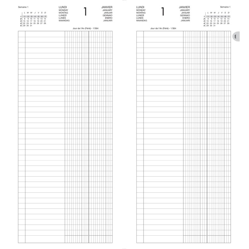 LECAS Agenda Bancaire Long 2026, 150 x 340 mm, 2 parties