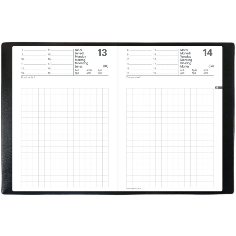 QUO VADIS MAOR pocket diary 2026, 85 x 130 mm, black, with pencil included