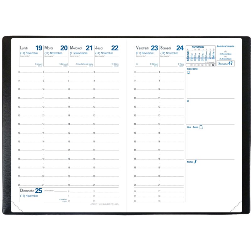 QUO VADIS agenda de poche Affaires, 100 x 150 mm, Impala plastique, assortiment de couleurs