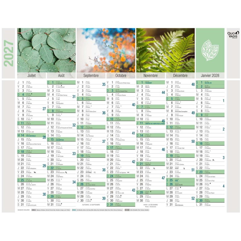 QUO VADIS Equology wall calendar, 550 x 405 mm, 2027
