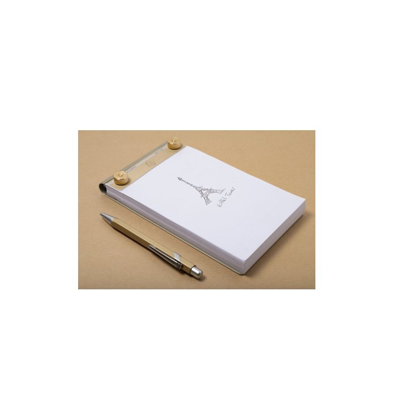 EXACOMPTA notitieblok met aluminium voet, navulbaar, 160 x 100 mm, gepunteerd