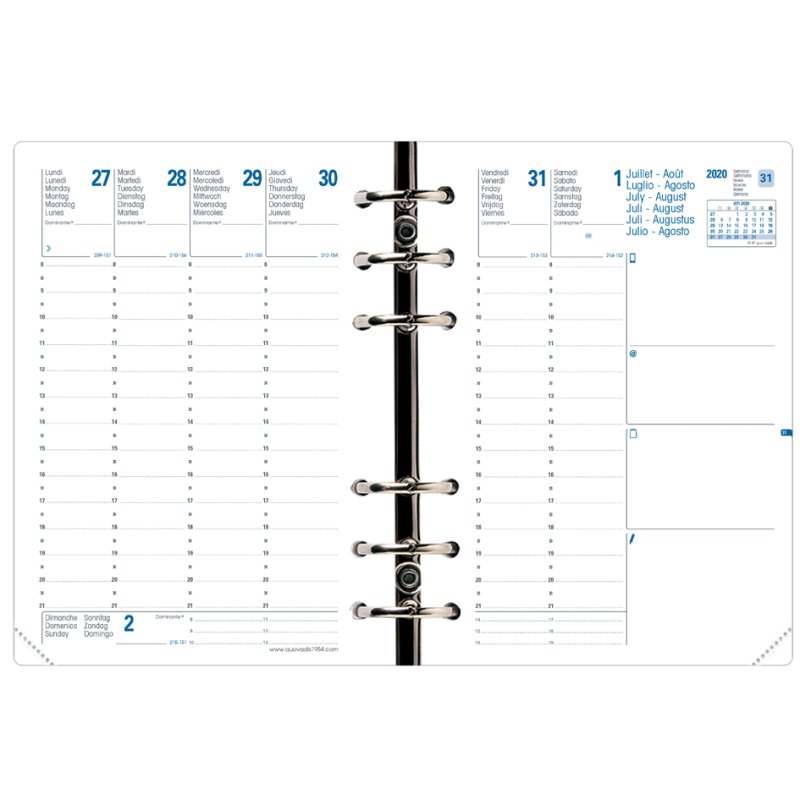 QUO VADIS diary refill Compactimer ML 2026/2027, 1 week per 2 pages, 115×160 mm