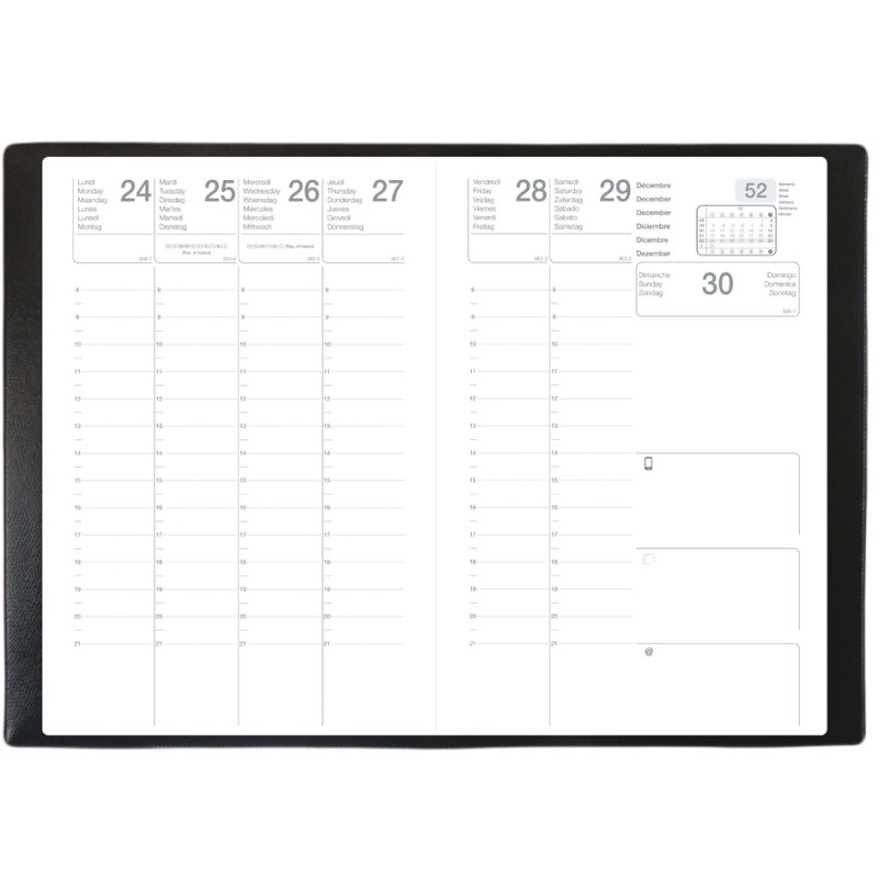 QUO VADIS OLYMPE classic diary 2027, 160 x 240 mm, black
