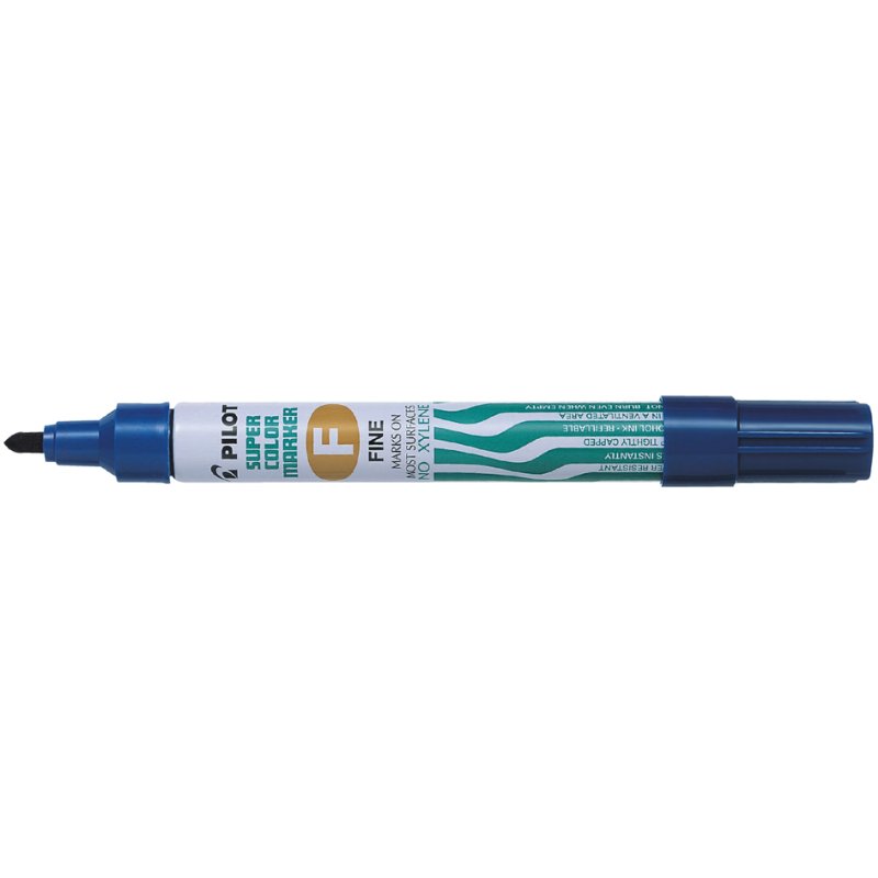 PILOT marqueur permanent Super Color Fine, rond, bleu, 1,0 mm