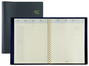 Brepols boekenkalender OMEGA 27 2026 zwart spiraal 21x27cm