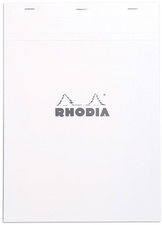 RHODIA notepad A4, squared white, 5×5 mm grid, 80 sheets