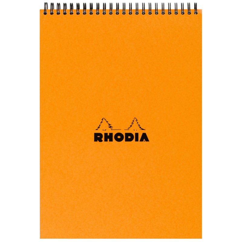RHODIA bloc-notes spiralé A4, quadrillé, noir, 80 feuilles