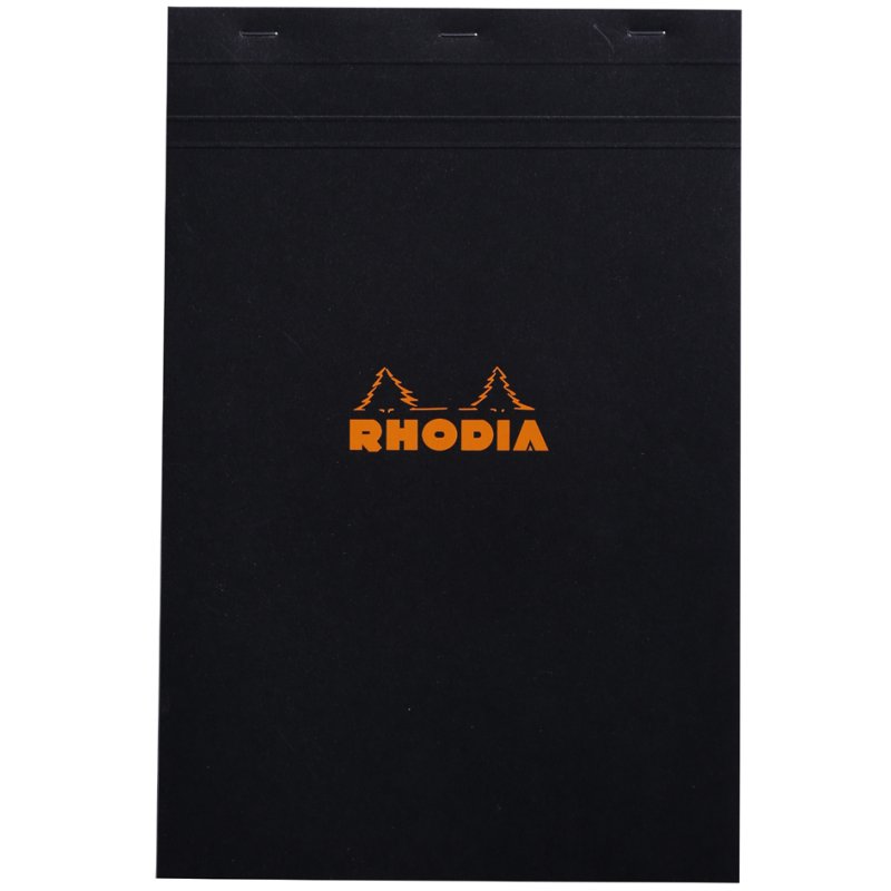 RHODIA bloc-notes A4+, quadrillé, noir, 80 feuilles