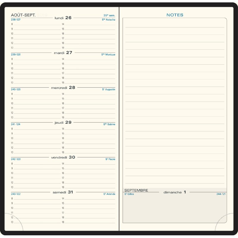 EXACOMPTA agenda de poche Espace 17 Barbara 2026, couleurs assorties